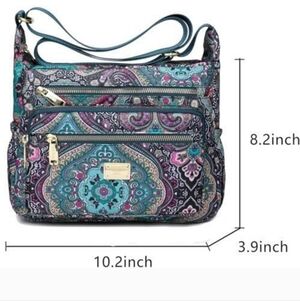 Pealwel Light Life Teal and Pink Paisley Crossbody Bag